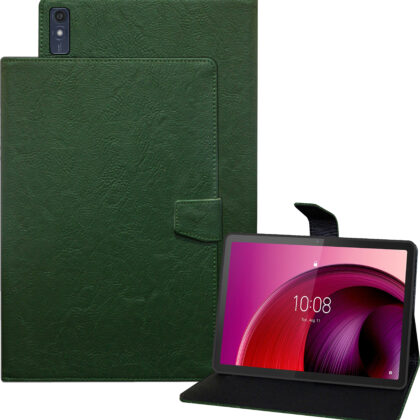 TGK Plain Design Leather Flip Stand Case Cover for Lenovo Tab M10 5G 10.6 inch (26.9cm) (Green)