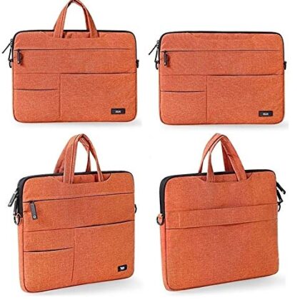 TGK Laptop Bags Briefcase Carrying Case Cover Pouch Waterproof Laptop Messenger Hand Bag for Women and Men (15 inch, Velvet – Orange)