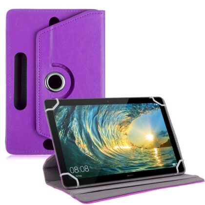 TGK Universal 360 Degree Rotating Leather Rotary Swivel Stand Case Cover for Huawei Mediapad T5 10 10.1 inch 2018 – Purple