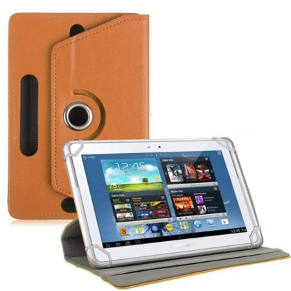 TGK 360 Degree Rotating Leather Stand Case Cover for Samsung Galaxy Note 10.1 inch (GT-N8000 GT-N8010 GT-N8020 GT-N800 N8005 N8013) Tablet (Orange)