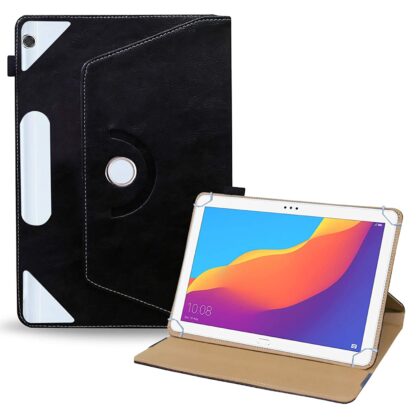 TGK Rotating Leather Flip Stand Case for Honor Pad 5 10.1 Tablet Cover (Black)