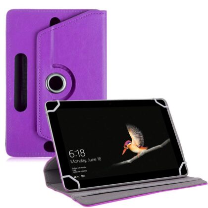 TGK Universal 360 Degree Rotating Leather Rotary Swivel Stand Case Cover for Microsoft Surface Go 10 inch – Purple
