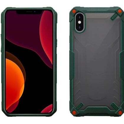 TGK Protective Hybrid Hard Pc with Shock Absorption Bumper Corners Back Case Cover Compatible for iPhone X | iPhone Xs (Dark Green)