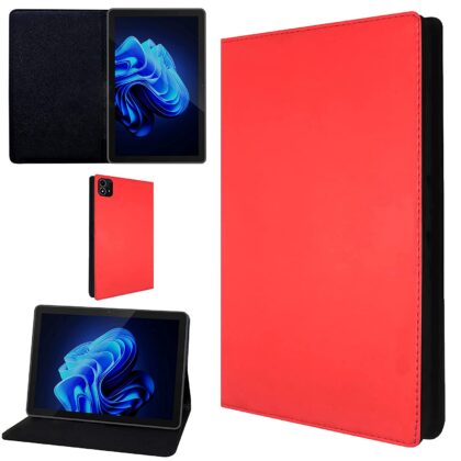 TGK Leather Stand Flip Case Cover for Itel PAD ONE 10.1 inch Tablet (Red)