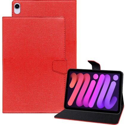 TGK Executive Adjustable Stand Leather Flip Case Cover for iPad Mini 6 (8.3 inch, 6th Gen) Red
