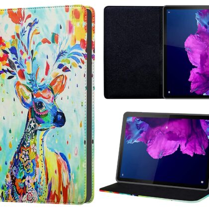 TGK Printed Classic Design Leather Stand Flip Case Cover for Lenovo Tab P11/P11 Plus 11 inch TB-J606F/J606X (Deer Painting)