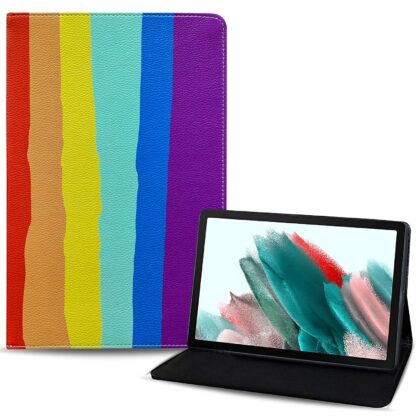 TGK Rainbow Design Leather Folio Flip Case with Viewing Stand Protective Cover for Samsung Galaxy Tab A8 10.5 Inch 2022 (SM-X200/SM-X205/SM-X207) (Pattern_1)