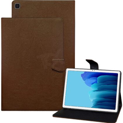 TGK Plain Design Leather Flip Stand Case Cover for Samsung Galaxy Tab A7 Cover 10.4 inch [SM-T500/T505/T507] 2020 (Brown)