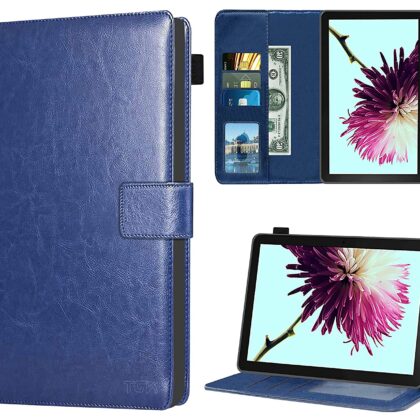 TGK Multi Protective Wallet Leather Flip Stand Case Cover for Lenovo Tab 4 10 Cover / Tab 4 10 Plus, Blue