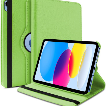 TGK 360 Degree Rotating Leather Stand Case Cover for Apple iPad 10th Gen 10.9 inch 2022 (A2757 / A2777 / A2696), Green