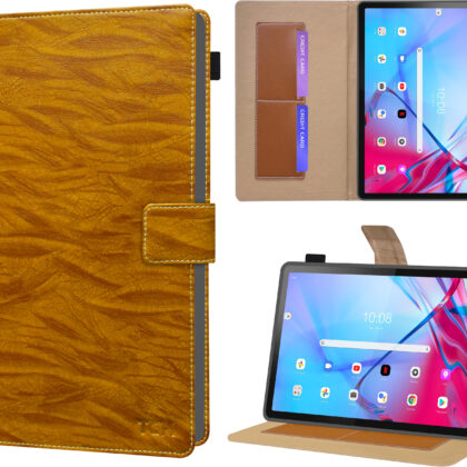 TGK Pattern Leather Stand Flip Case Cover for Lenovo Tab P11 5G TB-J607Z 11 inch Tablet (Brown)
