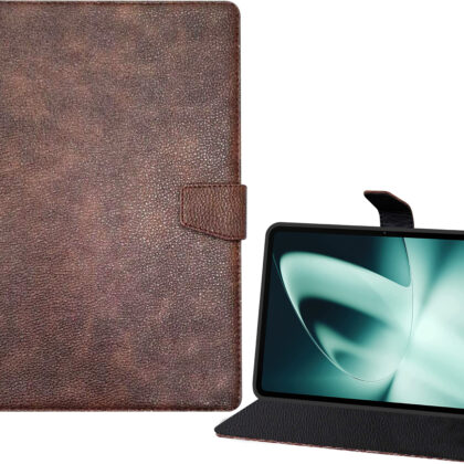 TGK Executive Adjustable Stand Leather Flip Case Cover for OnePlus Pad 11.61 inch 2023 (Brown)