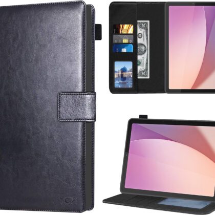 TGK Multi Protective Wallet Leather Flip Stand Case Cover for Lenovo Tab M9 22.86 cm (9 inch) TB310XU / TB310FU (Black)