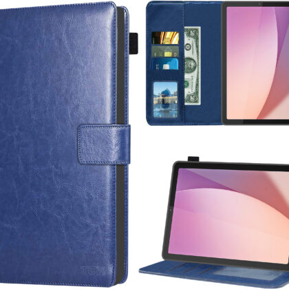 TGK Multi Protective Wallet Leather Flip Stand Case Cover for Lenovo Tab M9 22.86 cm (9 inch) TB310XU / TB310FU (Blue)