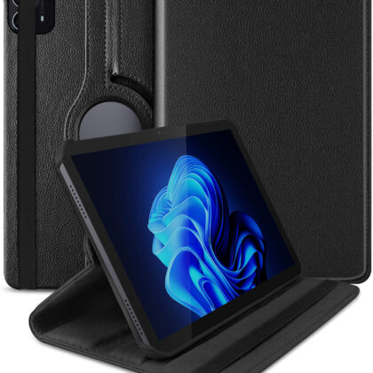 TGK 360 Rotatable Smart Flip Case Cover for Itel PAD ONE 10.1 inch Tablet (Black)
