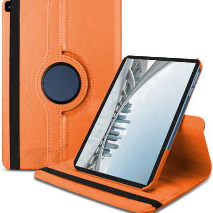 TGK Rotating Leather Flip Case Cover for Honor Pad X8 10.1 inch (Orange)