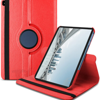TGK Rotating Leather Flip Case Cover for Honor Pad X8 10.1 inch (Red)