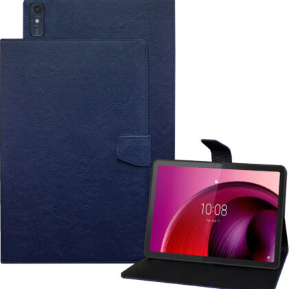 TGK Plain Design Leather Flip Stand Case Cover for Lenovo Tab M10 5G 10.6 inch (26.9cm) (Blue)