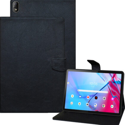 TGK Plain Design Leather Flip Stand Case Cover for Lenovo Tab P11 5G FHD 11 inch (27.94 cm) Tablet (Black)