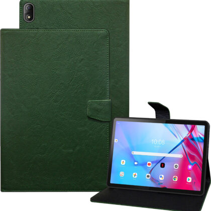 TGK Plain Design Leather Flip Stand Case Cover for Lenovo Tab P11 5G FHD 11 inch (27.94 cm) Tablet (Green)