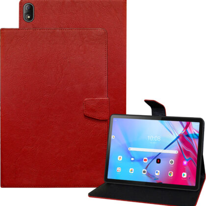 TGK Plain Design Leather Flip Stand Case Cover for Lenovo Tab P11 5G FHD 11 inch (27.94 cm) Tablet (Red)