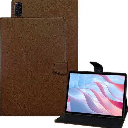 TGK Plain Design Leather Flip Stand Case Cover for HONOR Pad X9 11.5-inch (29.21 cm) Tablet (Brown)