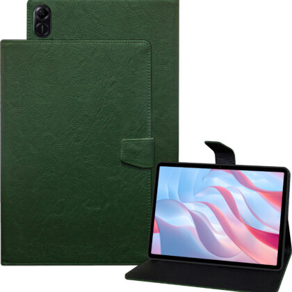 TGK Plain Design Leather Flip Stand Case Cover for HONOR Pad X9 11.5-inch (29.21 cm) Tablet (Green)