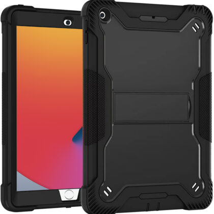TGK Slim Heavy Duty Shockproof Protection Kickstand Hybrid Case Cover for iPad 8th Gen 10.2 inch Black