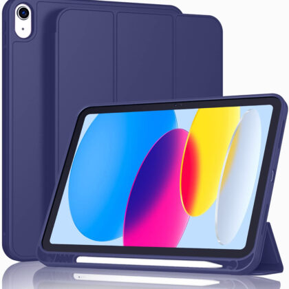TGK Smart Flexible with Pencil Holder Trifold Back Flip Stand Case Cover for iPad 10th Gen 10.9 inch 2022 (A2757 / A2777 / A2696) (Royal Blue)