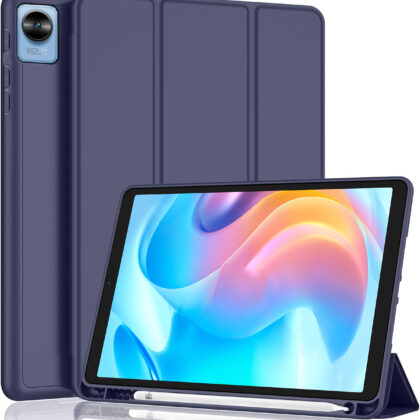 TGK Smart Flexible with Pencil Holder Trifold Back Flip Stand Case Cover for Realme Pad Mini 8.68 inch (Royal Blue)