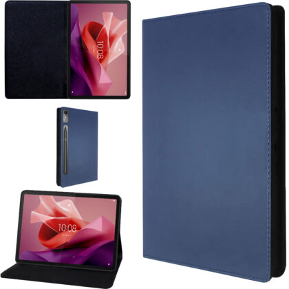 TGK Leather Flip Stand Case Cover for Lenovo Tab P12 12.7 inch Tablet TB370FU 2023 Released (Blue)