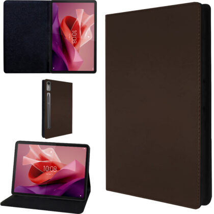TGK Flip Cover for Lenovo Tab P12 12.7 Inch (Brown, Dual Protection, Pack of: 1)