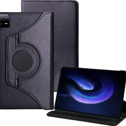 TGK 360 Degree Rotating Leather Smart Flip Case Cover for Xiaomi Mi Pad 6 11 inch (Black)