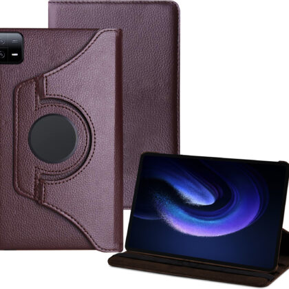 TGK 360 Degree Rotating Leather Smart Flip Case Cover for Xiaomi Mi Pad 6 11 inch (Brown)