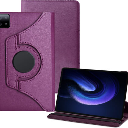 TGK 360 Degree Rotating Leather Smart Flip Case Cover for Xiaomi Mi Pad 6 11 inch (Purple)