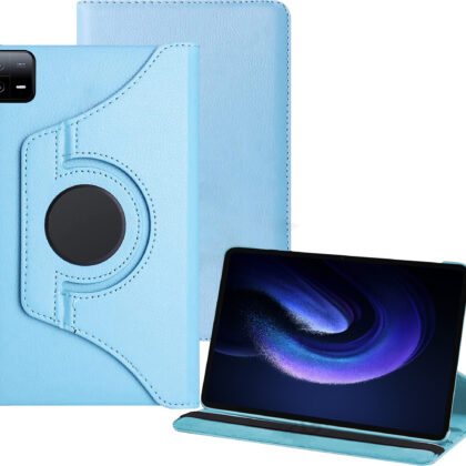 TGK 360 Degree Rotating Leather Smart Flip Case Cover for Xiaomi Mi Pad 6 11 inch (Sky Blue)