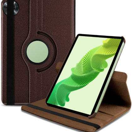 TGK 360 Degree Rotating Leather Smart Flip Case Cover for realme Pad 2 11.5 inch Tablet (Brown)