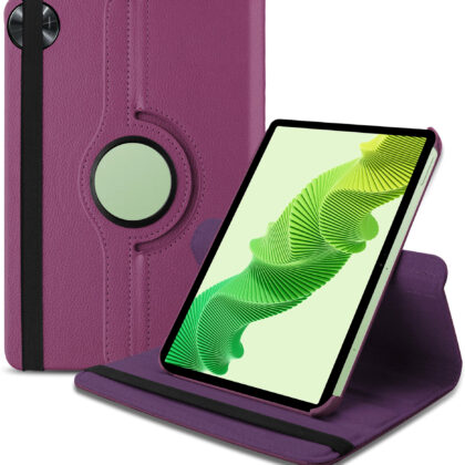TGK 360 Degree Rotating Leather Smart Flip Case Cover for realme Pad 2 11.5 inch Tablet (Purple)