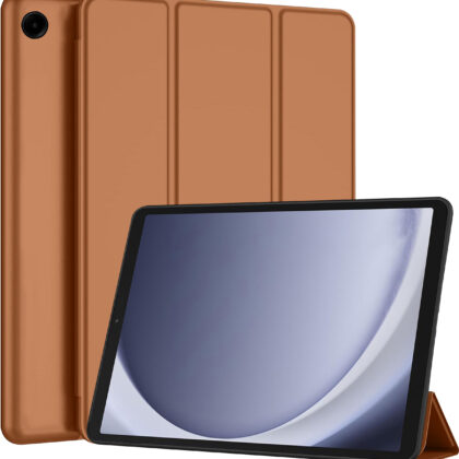 TGK Trifold Back Flip Stand Case Cover for Samsung Galaxy Tab A9 8.7 inch (Brown)