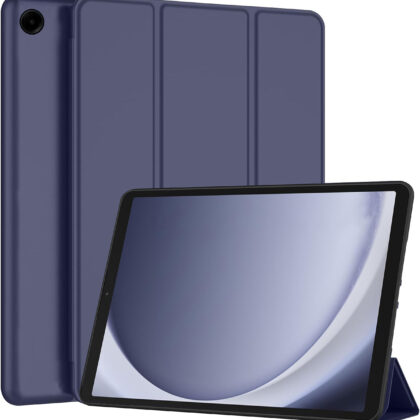 TGK Trifold Back Flip Stand Case Cover for Samsung Galaxy Tab A9 8.7 inch (Dark Blue)