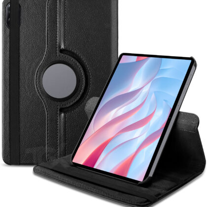 TGK 360 Degree Rotating Leather Flip Case Cover for Honor Pad X9 11.5 inch Black