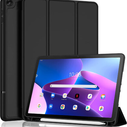 TGK Flip Cover for Lenovo Tab M10 Plus (3rd Gen) 10.61 Inch (Black, Cases with Holder, Pack of: 1)