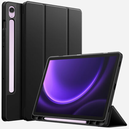 TGK Flip Cover for Samsung Galaxy Tab S9 FE 10.9 Inch (Black, Pack of: 1)