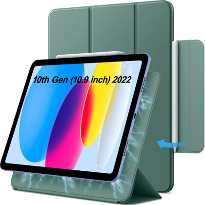 TGK Flip Cover for Apple iPad (10th Gen) 10.9 Inch (Green, Magnetic Case, Pack of: 1)