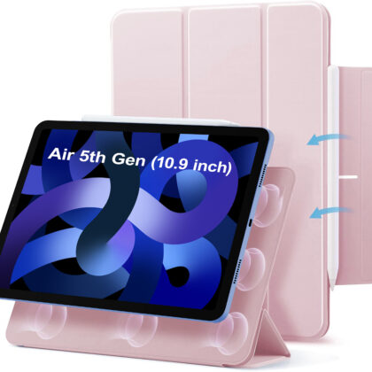 TGK Flip Cover for Apple iPad Air 5th gen 10.9 inch (Pink, Magnetic Case, Pack of: 1)