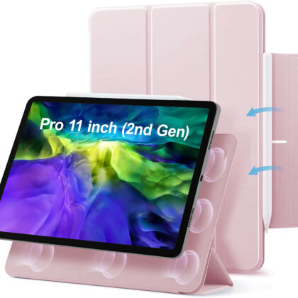 TGK Flip Cover for Apple iPad Pro 11 inch 2nd Gen 2020 (Pink, Magnetic Case, Pack of: 1)