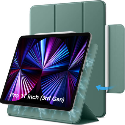 TGK Flip Cover for Apple iPad Pro 11 inch 3rd Gen 2021 (Green, Magnetic Case, Pack of: 1)