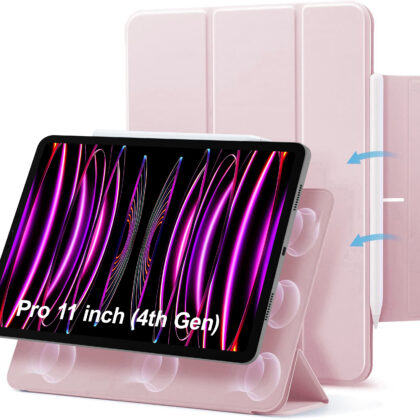 TGK Flip Cover for Apple iPad Pro 11 inch 4th Gen 2022 (Pink, Magnetic Case, Pack of: 1)