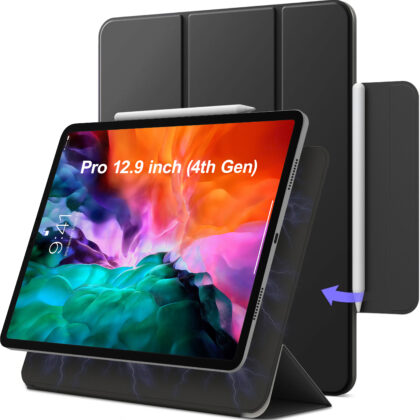 TGK Flip Cover for Apple iPad Pro 12.9 inch 4th Gen 2020 (Black, Magnetic Case, Pack of: 1)