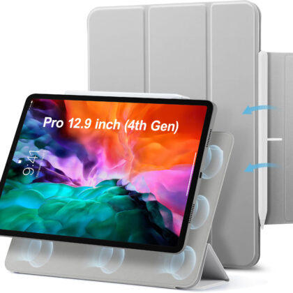 TGK Flip Cover for Apple iPad Pro 12.9 inch 4th Gen 2020 (Grey, Magnetic Case, Pack of: 1)